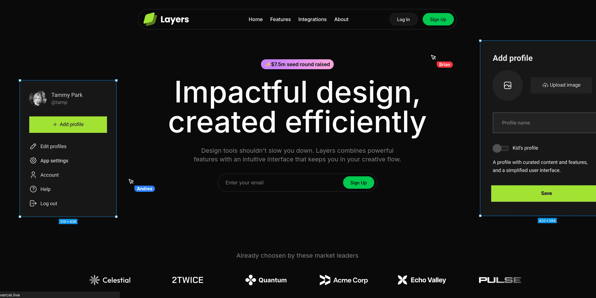 Layers Landing Page